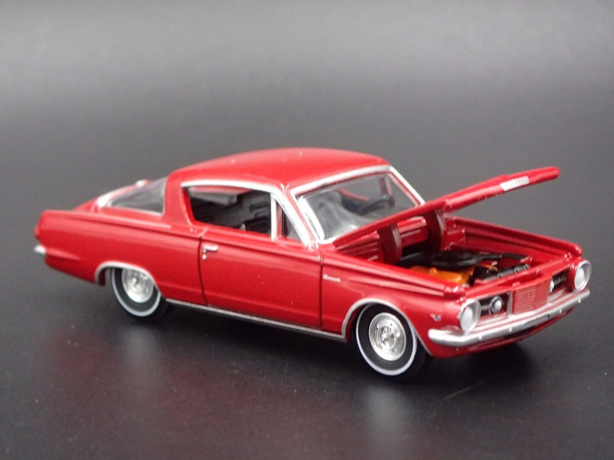 1964 PLYMOUTH BARRACUDA RARE 1/64 COLLECTIBLE DIORAMA DIECAST MODEL CAR-Burning Rubber Toy Company