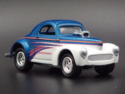 1941 41 WILLYS COUPE GASSER NHRA WHITE 1:64 SCALE DIORAMA DIECAST MODEL CAR