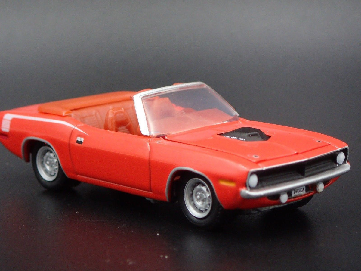 1970 70 PLYMOUTH HEMI CUDA CONVERTIBLE RARE 1/64 SCALE DIORAMA DIECAST MODEL CAR-Burning Rubber Toy Company