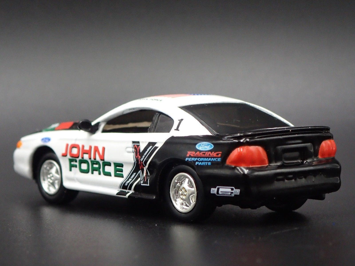 1997 FORD MUSTANG JOHN FORCE RARE 1/64 COLLECTIBLE DIORAMA DIECAST MODEL CAR-Burning Rubber Toy Company