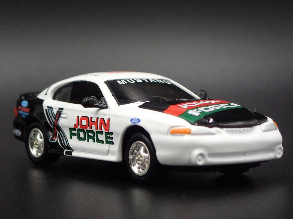 1997 FORD MUSTANG JOHN FORCE RARE 1/64 COLLECTIBLE DIORAMA DIECAST MODEL CAR-Burning Rubber Toy Company