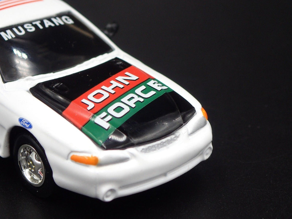 1997 FORD MUSTANG JOHN FORCE RARE 1/64 COLLECTIBLE DIORAMA DIECAST MODEL CAR-Burning Rubber Toy Company