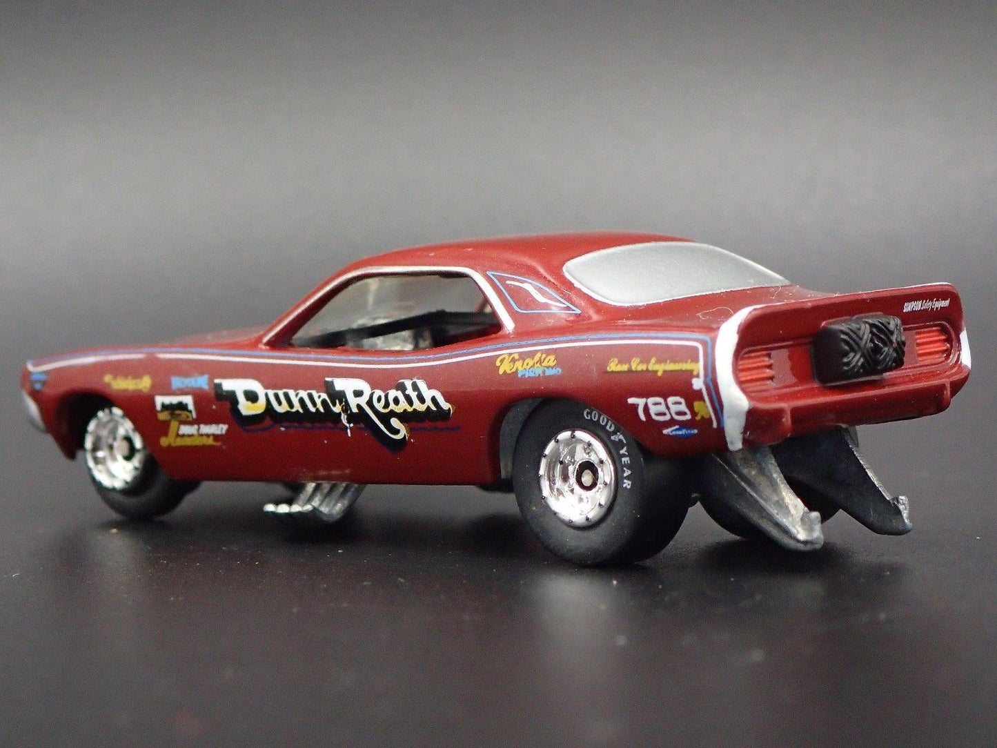 1971 DUNN & REATH PLYMOUTH CUDA FUNNY CAR NHRA 1/64 SCALE DIECAST MODEL CAR