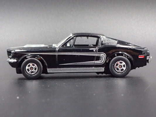 1968 68 FORD MUSTANG COBRA JET 428 BLACK 1:64 SCALE DIORAMA DIECAST MODEL CAR
