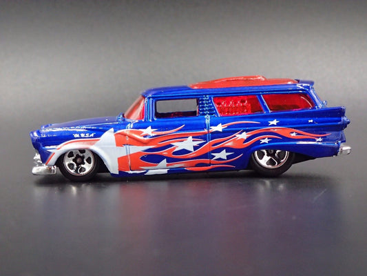 1955 / 1957 FORD RANCH WAGON RARE 1:64 COLLECTIBLE DIORAMA DIECAST MODEL CAR-Burning Rubber Toy Company