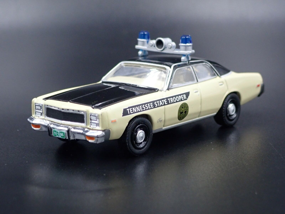 1977 77 PLYMOUTH FURY TENNESSEE STATE POLICE RARE 1:64 SCALE DIECAST MODEL CAR-Burning Rubber Toy Company