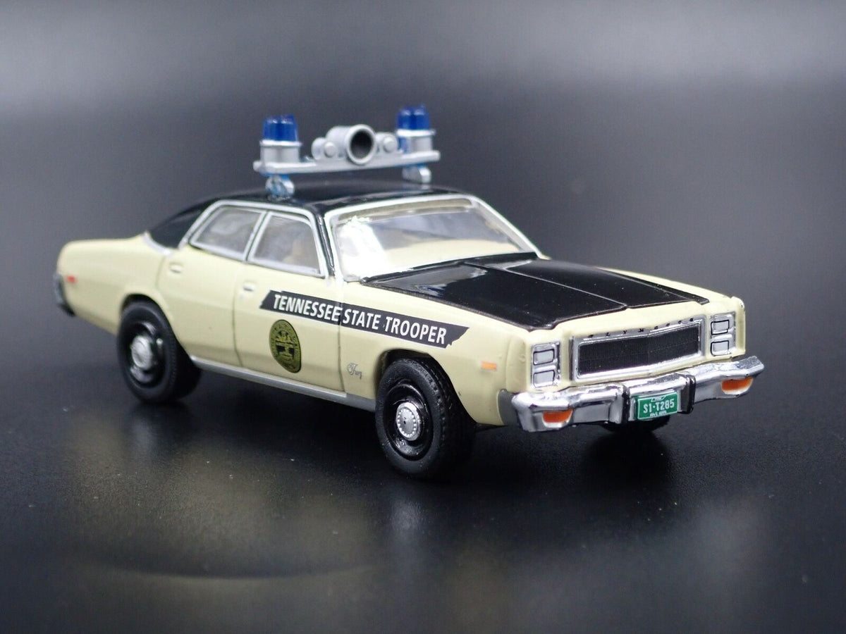 1977 77 PLYMOUTH FURY TENNESSEE STATE POLICE RARE 1:64 SCALE DIECAST MODEL CAR-Burning Rubber Toy Company