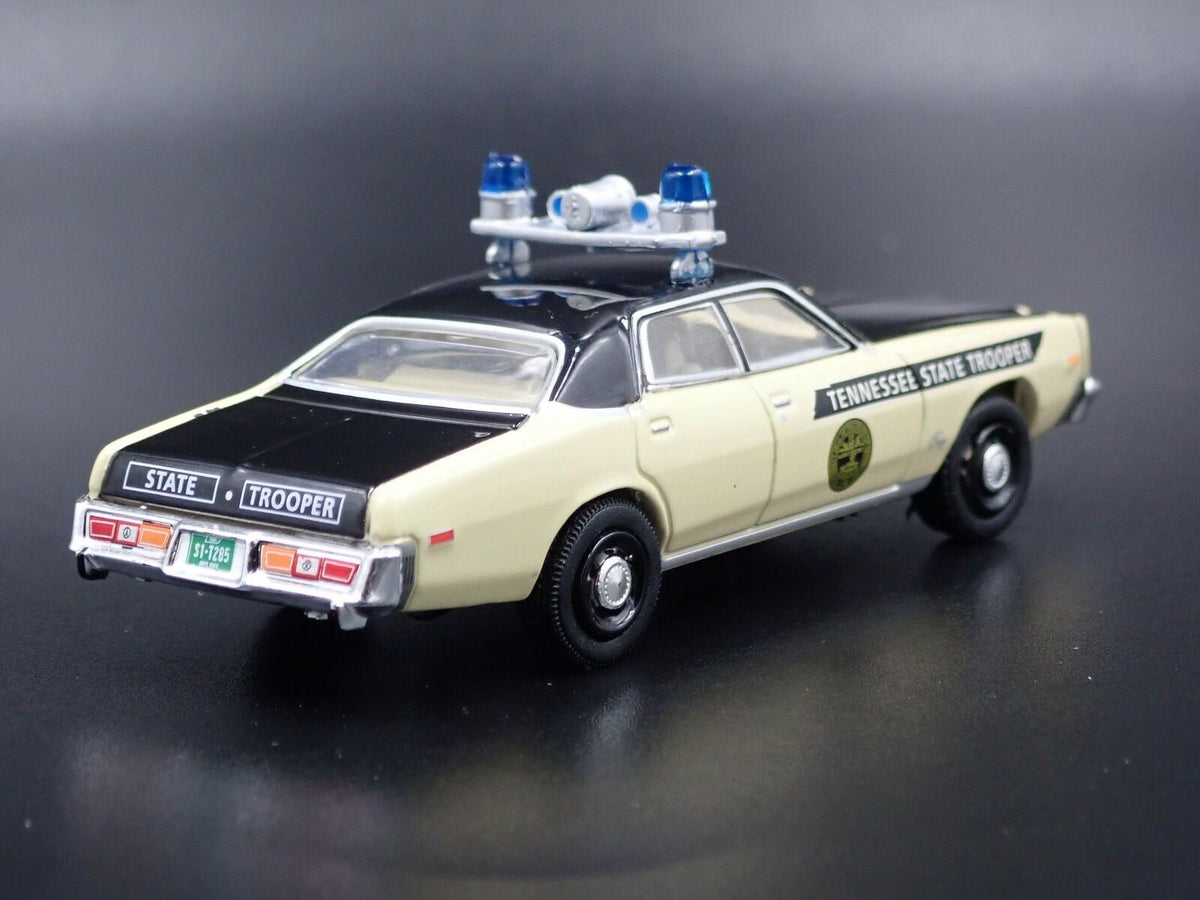 1977 77 PLYMOUTH FURY TENNESSEE STATE POLICE RARE 1:64 SCALE DIECAST MODEL CAR-Burning Rubber Toy Company