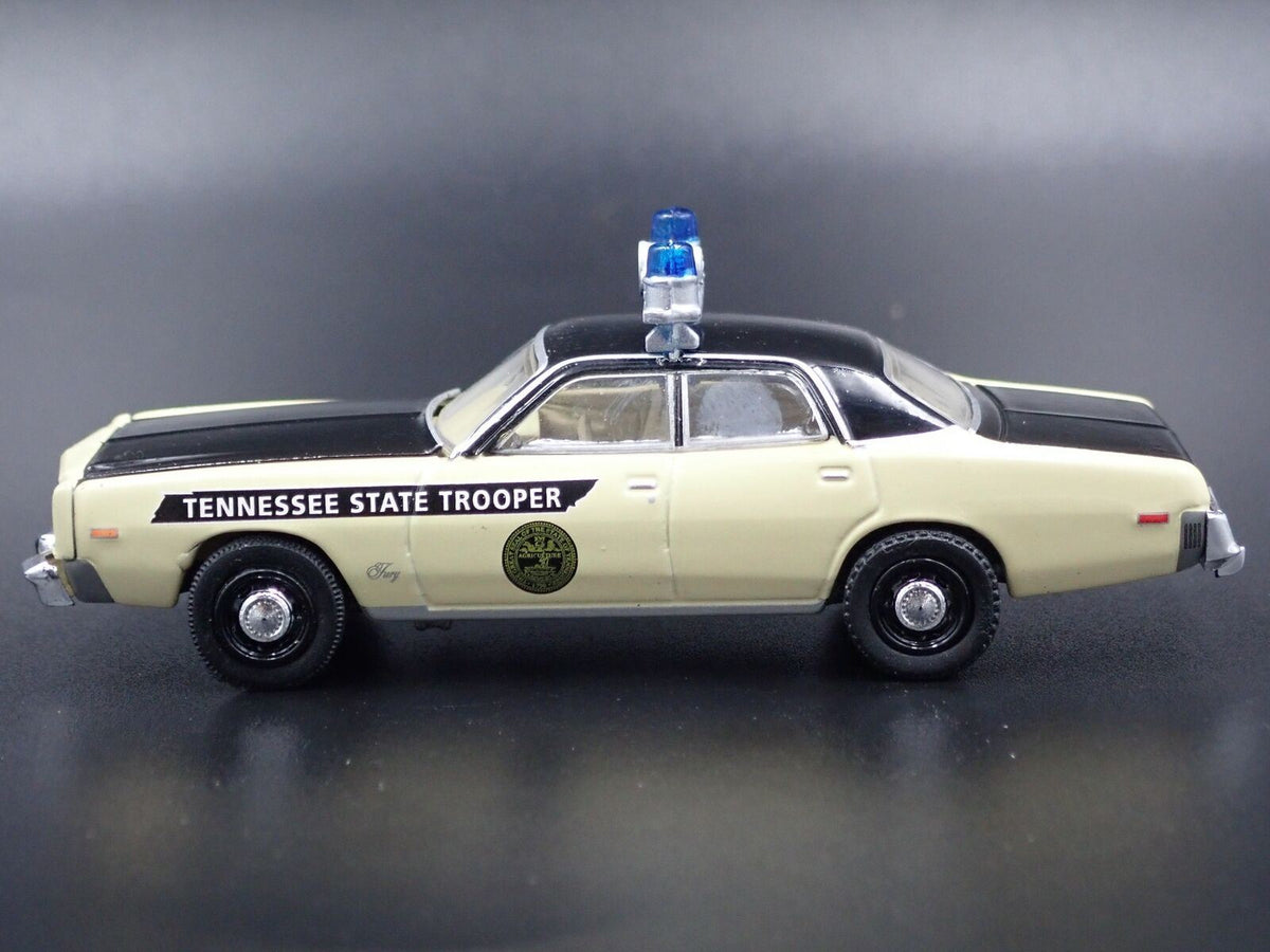 1977 77 PLYMOUTH FURY TENNESSEE STATE POLICE RARE 1:64 SCALE DIECAST MODEL CAR-Burning Rubber Toy Company