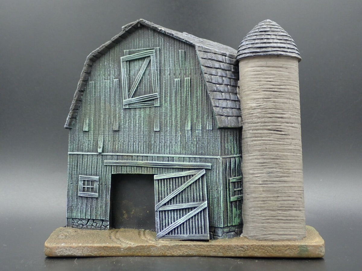 VINTAGE FARM BARN FIND RESIN DIORAMA SCENE BACKGROUND DISPLAY PROP 1:64 MODEL-Burning Rubber Toy Company