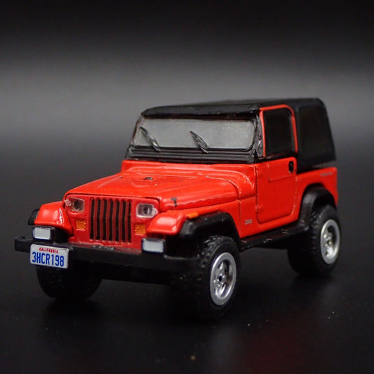 1986 - 1995 JEEP WRANGLER YJ 2 TWO DOOR RED 1/64 SCALE DIORAMA DIECAST MODEL CAR