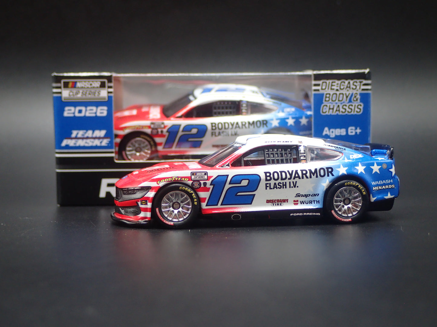 2026 26 FORD MUSTANG #12 RYAN BLANEY BODYARMOR NASCAR 1:64 SCALE DIECAST MODEL CAR