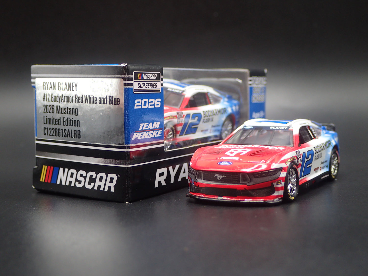 2026 26 FORD MUSTANG #12 RYAN BLANEY BODYARMOR NASCAR 1:64 SCALE DIECAST MODEL CAR