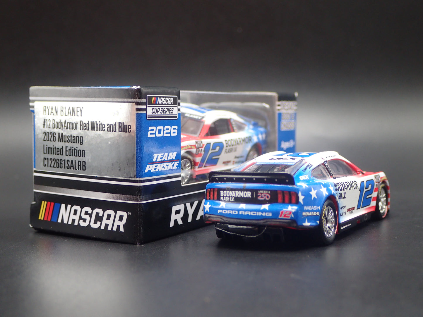 2026 26 FORD MUSTANG #12 RYAN BLANEY BODYARMOR NASCAR 1:64 SCALE DIECAST MODEL CAR