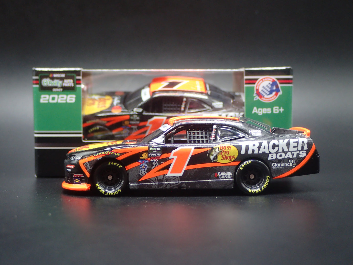 2026 26 CHEVROLET #1 CARSON KVAPIL BASS PRO SHOPS NASCAR 1:64 SCALE DIECAST CAR