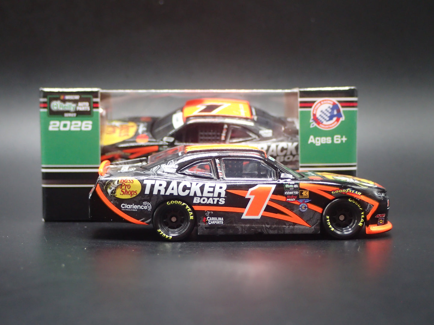 2026 26 CHEVROLET #1 CARSON KVAPIL BASS PRO SHOPS NASCAR 1:64 SCALE DIECAST CAR