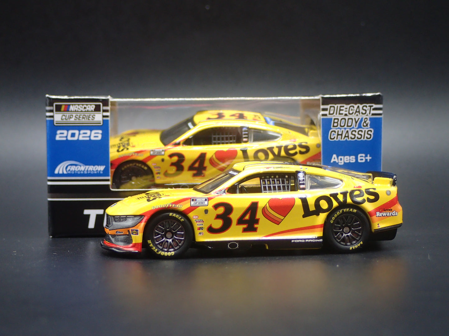 2026 26 FORD MUSTANG #34 TODD GILLILAND LOVE'S NASCAR 1:64 SCALE DIECAST CAR