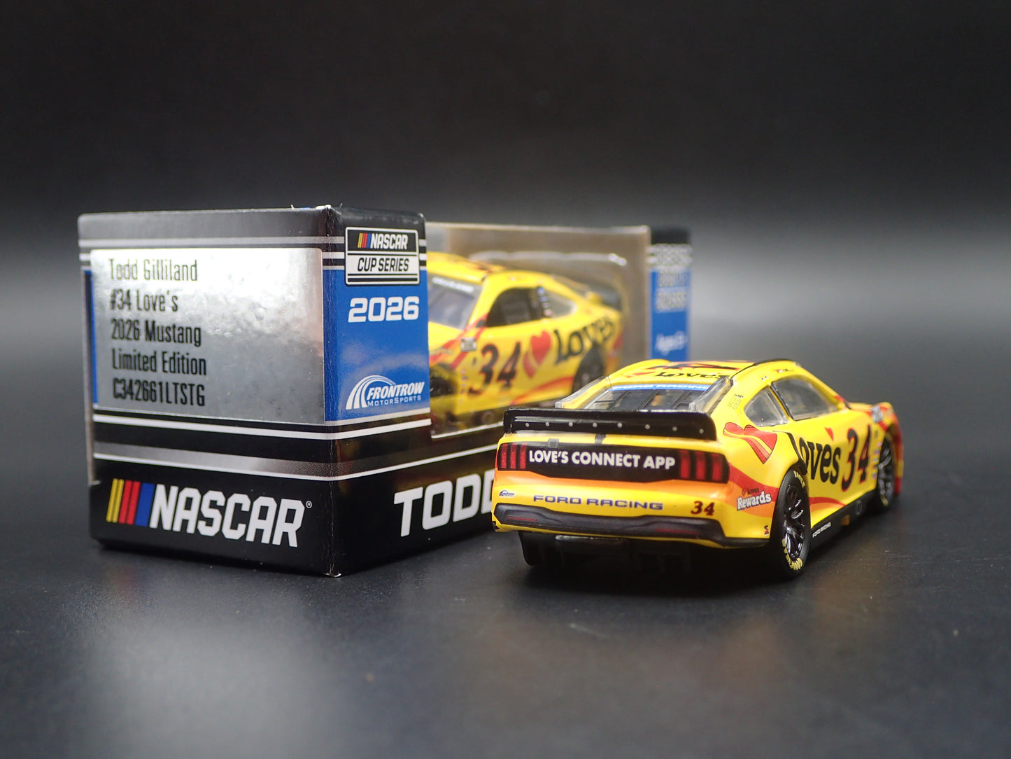 2026 26 FORD MUSTANG #34 TODD GILLILAND LOVE'S NASCAR 1:64 SCALE DIECAST CAR