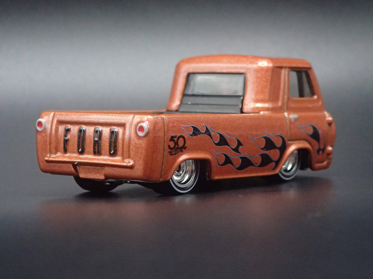 1960'S FORD ECONOLINE PICKUP TRUCK BROWN 1:64 SCALE DIORAMA DIECAST MODEL CAR