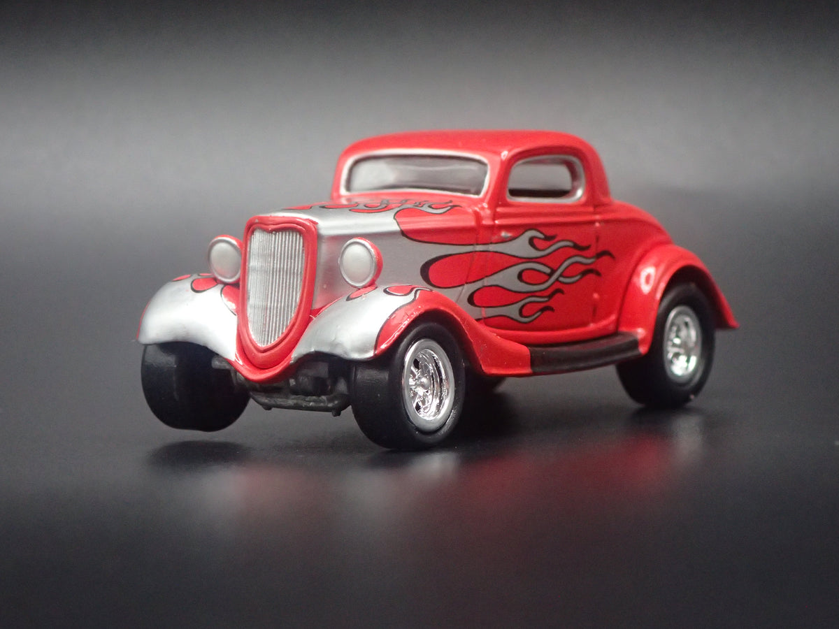 1934 34 FORD COUPE HOT ROD RED 1:64 SCALE COLLECTIBLE DIORAMA DIECAST MODEL CAR