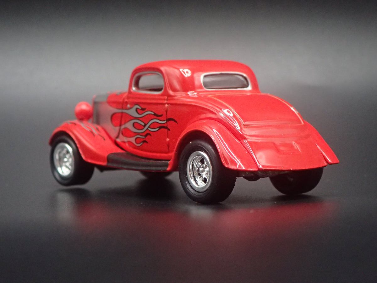 1934 34 FORD COUPE HOT ROD RED 1:64 SCALE COLLECTIBLE DIORAMA DIECAST MODEL CAR