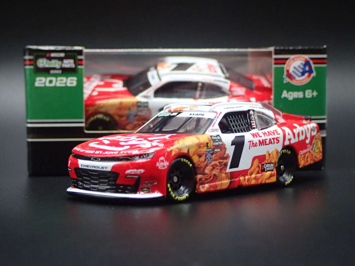 2026 26 CHEVROLET #1 CARSON KVAPIL ARBYS NASCAR 1:64 SCALE DIORAMA DIECAST CAR