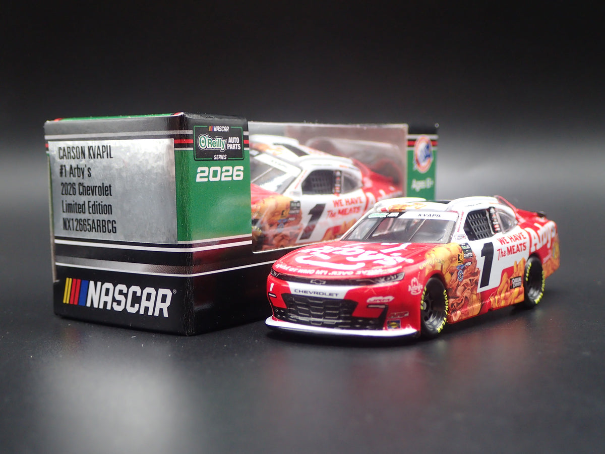 2026 26 CHEVROLET #1 CARSON KVAPIL ARBYS NASCAR 1:64 SCALE DIORAMA DIECAST CAR