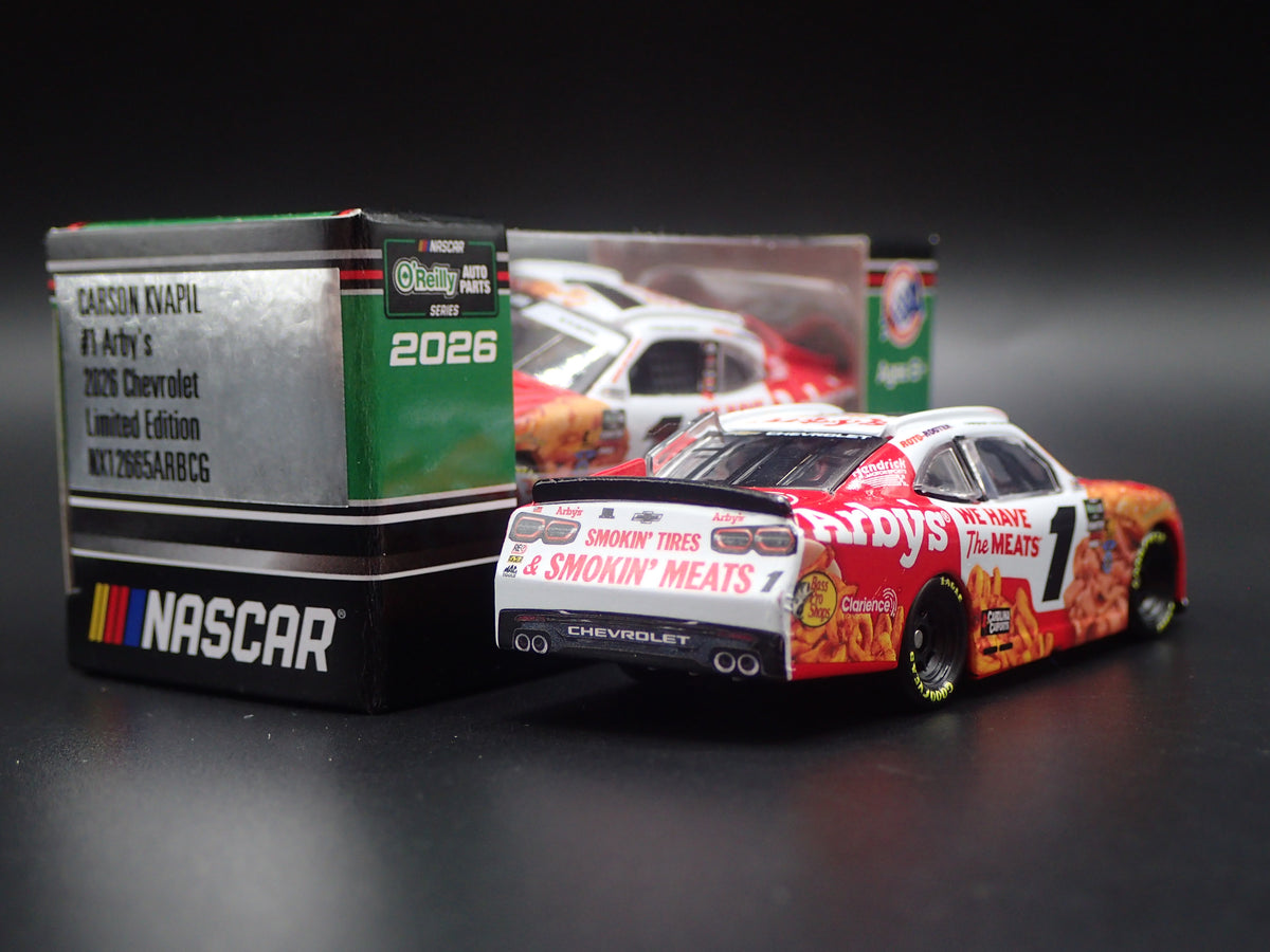 2026 26 CHEVROLET #1 CARSON KVAPIL ARBYS NASCAR 1:64 SCALE DIORAMA DIECAST CAR