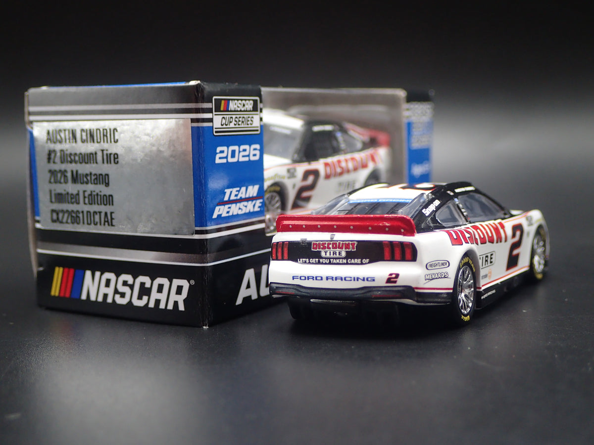 2026 26 FORD MUSTANG #2 AUSTIN CINDRIC DISCOUNT TIRE NASCAR 1:64 SCALE DIECAST CAR