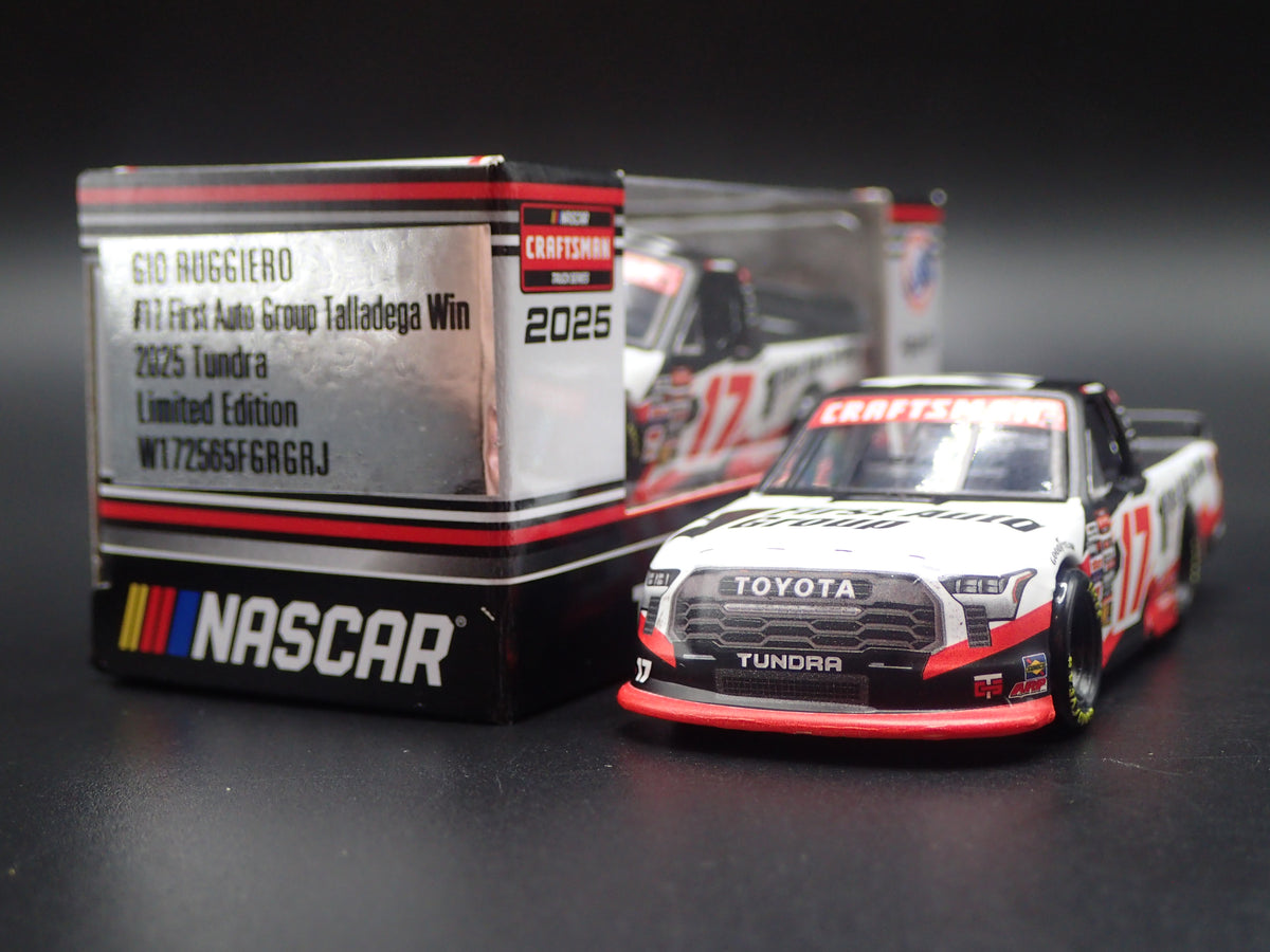2025 25 TOYOTA TUNDRA 17 GIO RUGGIERO FIRST AUTO WIN NASCAR TRUCK 1:64 DIECAST CAR