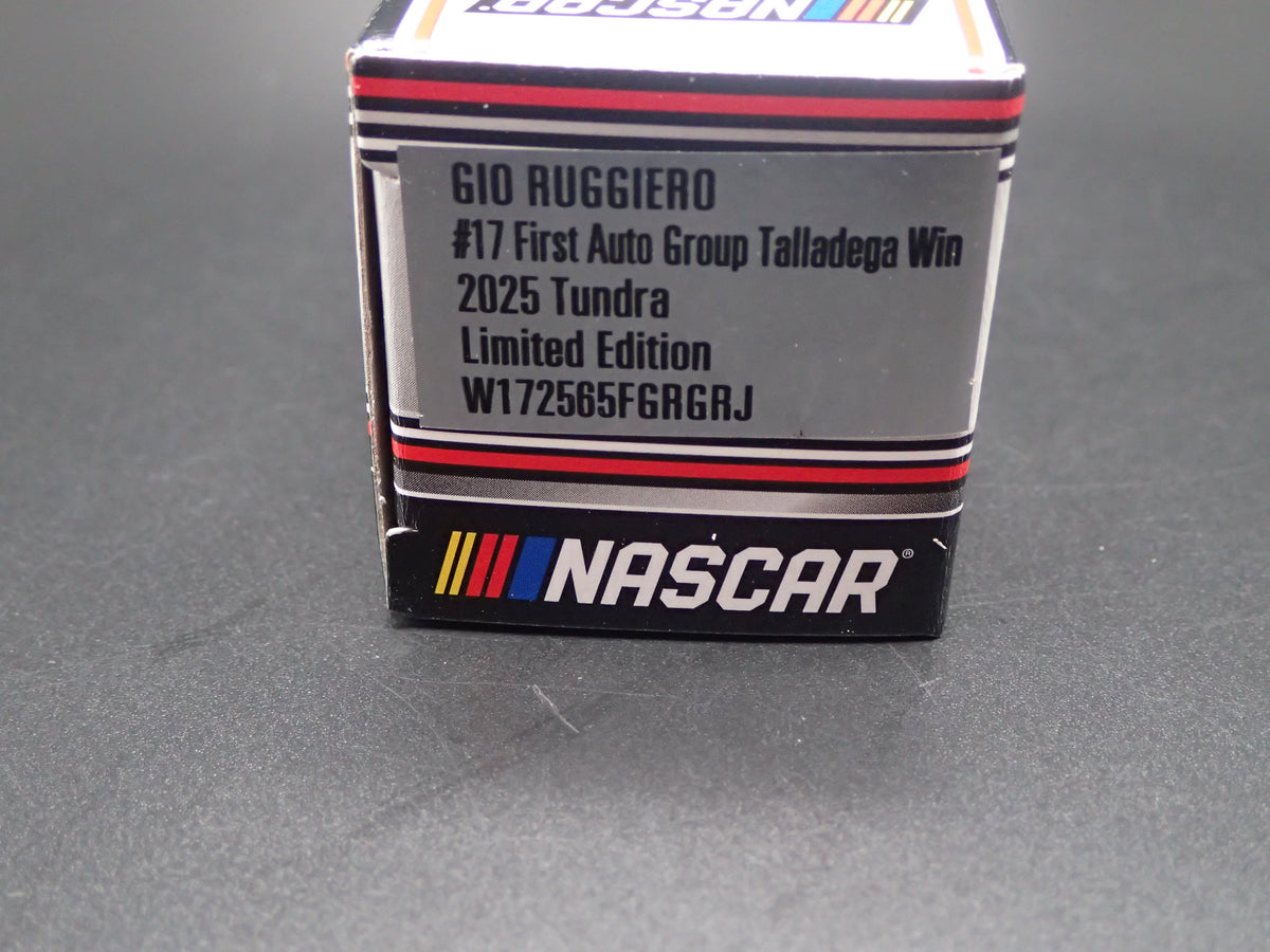 2025 25 TOYOTA TUNDRA 17 GIO RUGGIERO FIRST AUTO WIN NASCAR TRUCK 1:64 DIECAST CAR