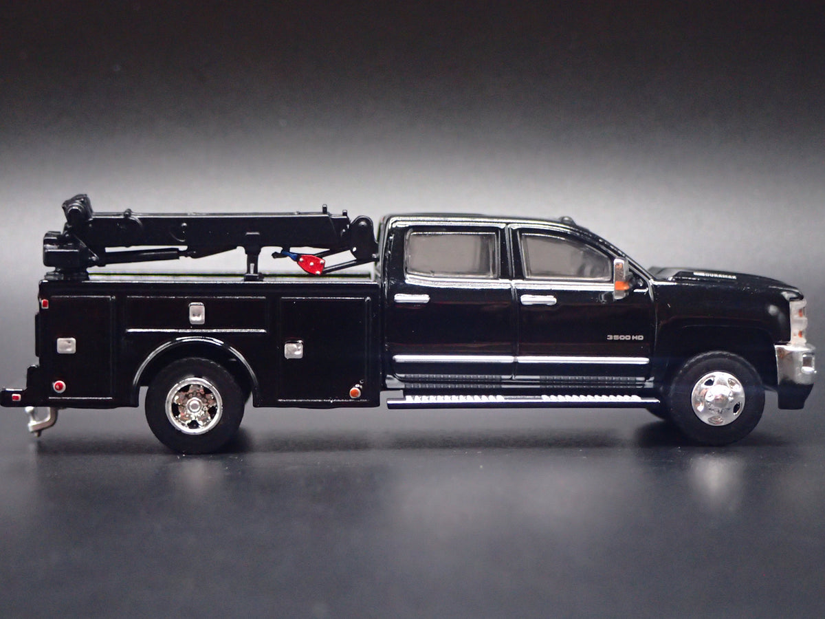 2016 16 CHEVY SILVERADO 3500 DUALLY CRANE TRUCK BLACK 1:64 SCALE DIECAST CAR