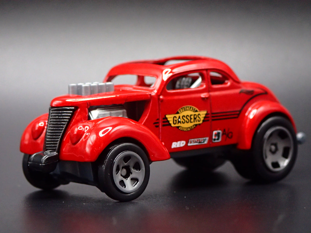 1937 37 FORD COUPE GASSER HOT ROD NHRA RED 1:64 SCALE DIECAST MODEL CAR