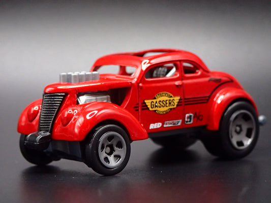 1937 37 FORD COUPE GASSER HOT ROD NHRA RED 1:64 SCALE DIECAST MODEL CAR