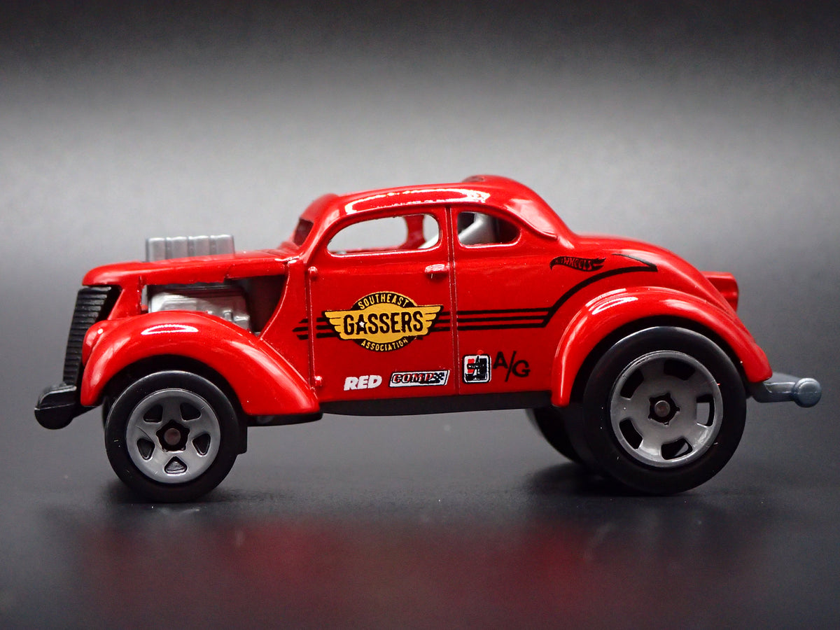 1937 37 FORD COUPE GASSER HOT ROD NHRA RED 1:64 SCALE DIECAST MODEL CAR