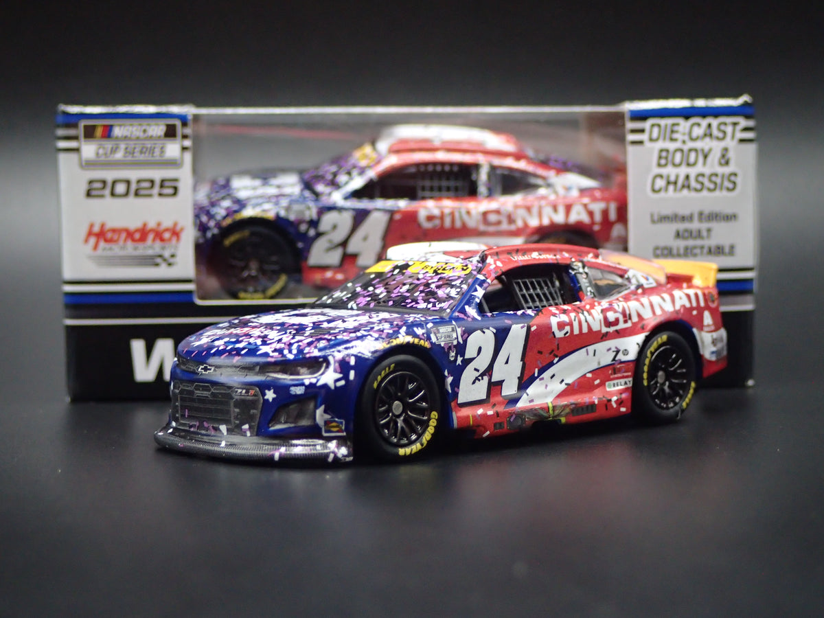2025 25 CHEVY CAMARO #24 WILLIAM BYRON CINCINNATI WIN NASCAR 1:64 DIECAST CAR