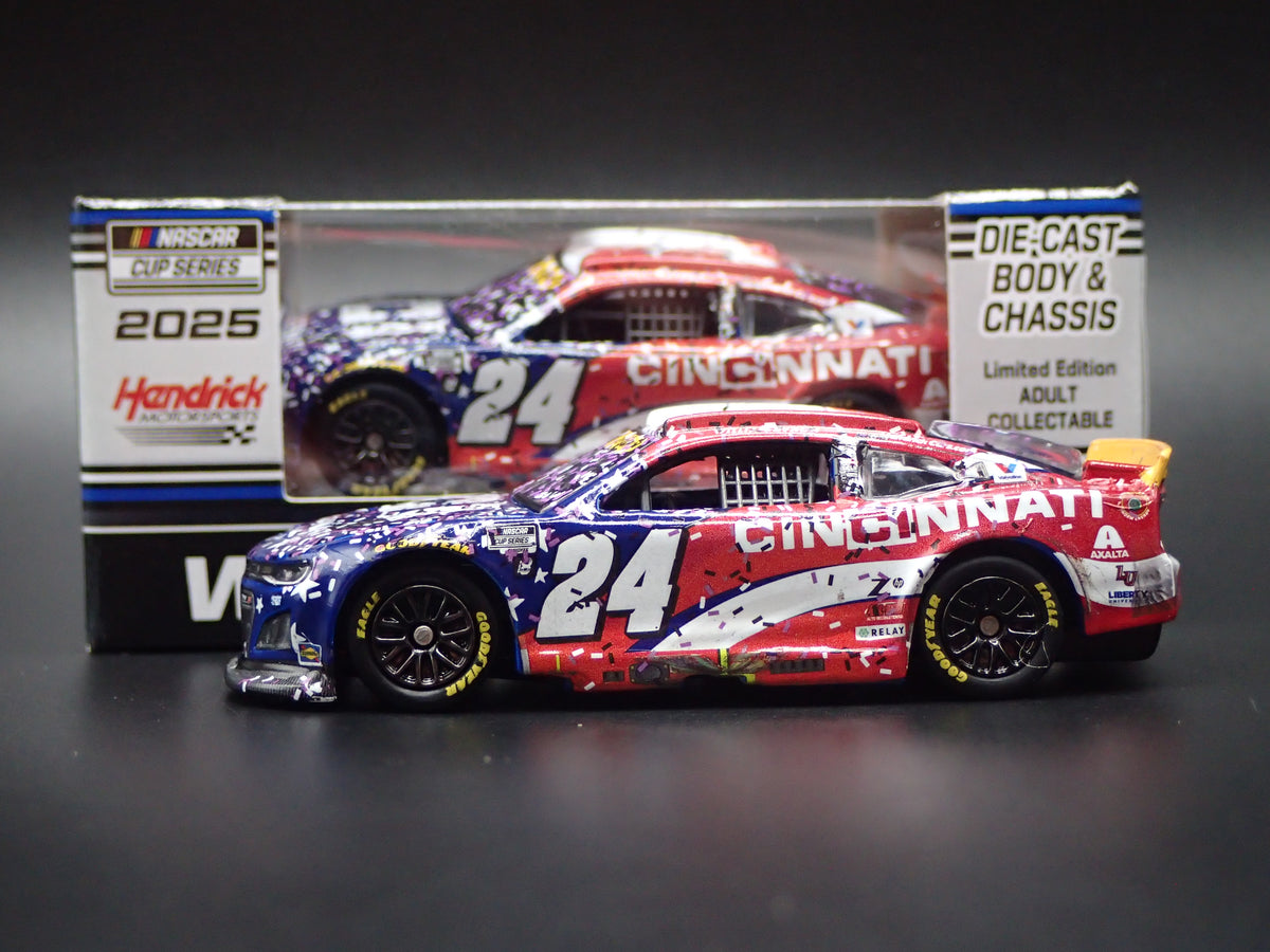 2025 25 CHEVY CAMARO #24 WILLIAM BYRON CINCINNATI WIN NASCAR 1:64 DIECAST CAR
