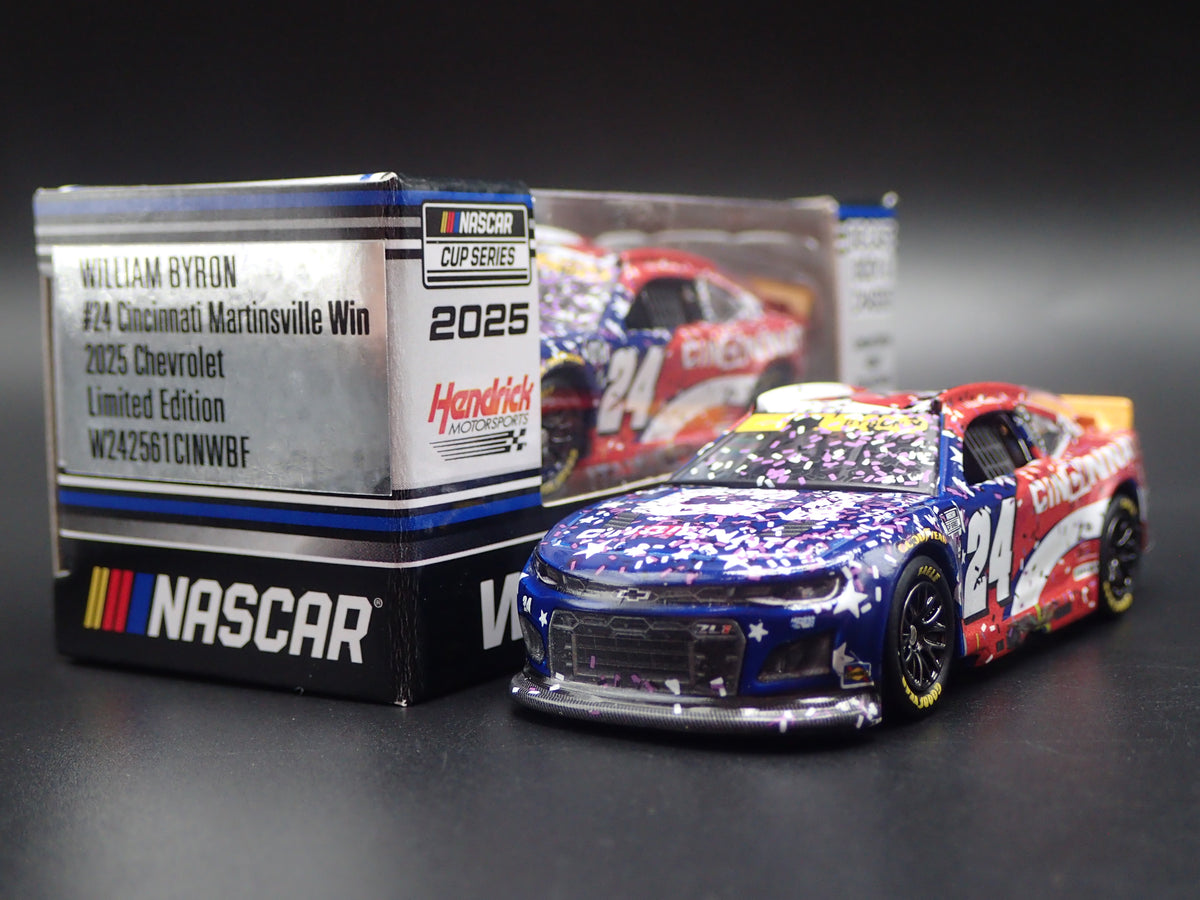 2025 25 CHEVY CAMARO #24 WILLIAM BYRON CINCINNATI WIN NASCAR 1:64 DIECAST CAR