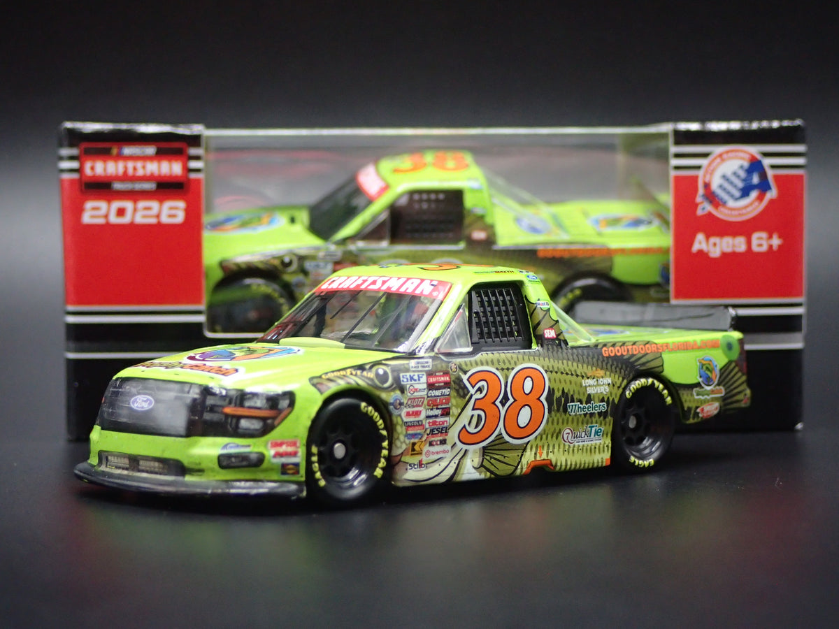 2026 FORD F150 #38 CHANDLER SMITH TROPHYCATCH WIN NASCAR TRUCK 1:64 SCALE DIECAST CAR
