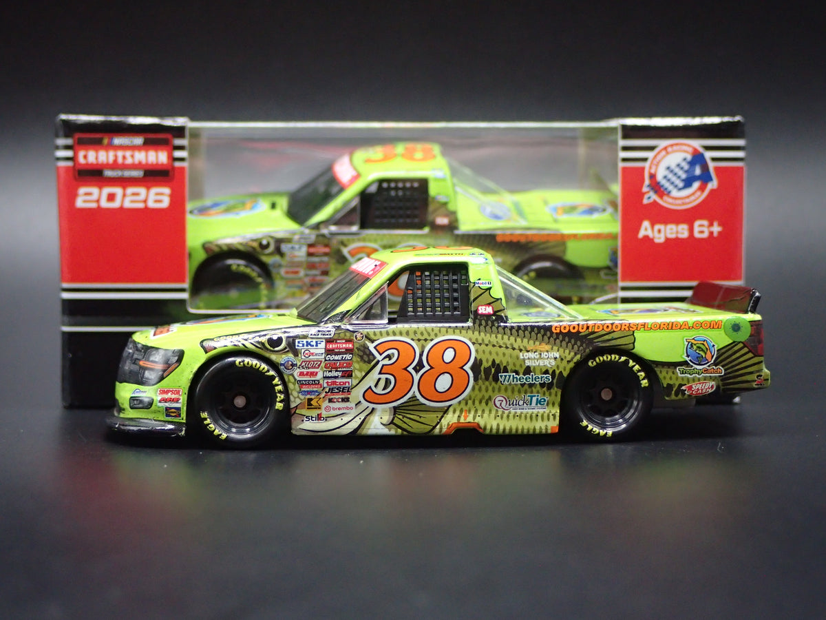 2026 FORD F150 #38 CHANDLER SMITH TROPHYCATCH WIN NASCAR TRUCK 1:64 SCALE DIECAST CAR