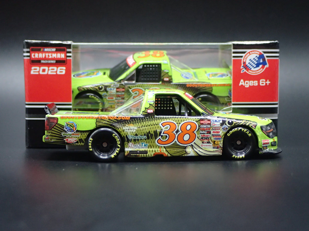 2026 FORD F150 #38 CHANDLER SMITH TROPHYCATCH WIN NASCAR TRUCK 1:64 SCALE DIECAST CAR