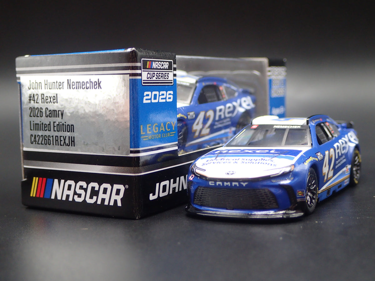 2026 26 TOYOTA CAMRY 42 JOHN HUNTER NEMECHEK REXEL NASCAR 1:64 DIECAST CAR