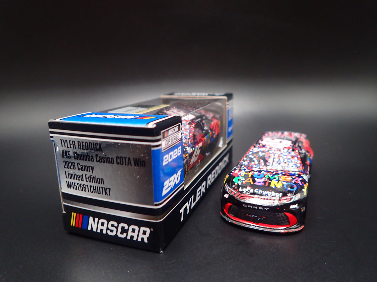 2026 26 TOYOTA CAMRY 45 TYLER REDDICK CHUMBA CASINO WIN NASCAR 1:64 SCALE DIECAST CAR-Burning Rubber Toy Company