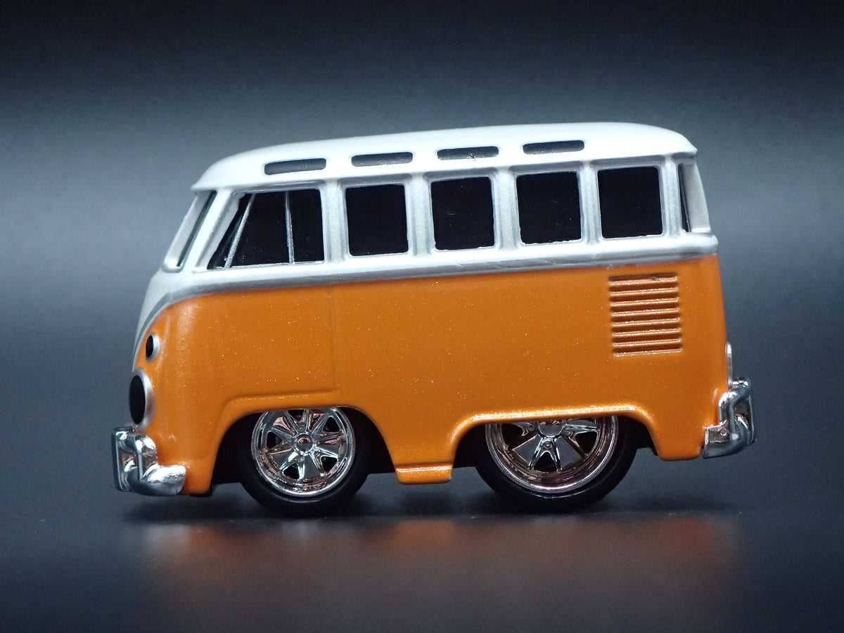 VW TYPE 2 T1 BUS CAR TUNED ORANGE 1:64 SCALE DIORAMA DIECAST MODEL CAR