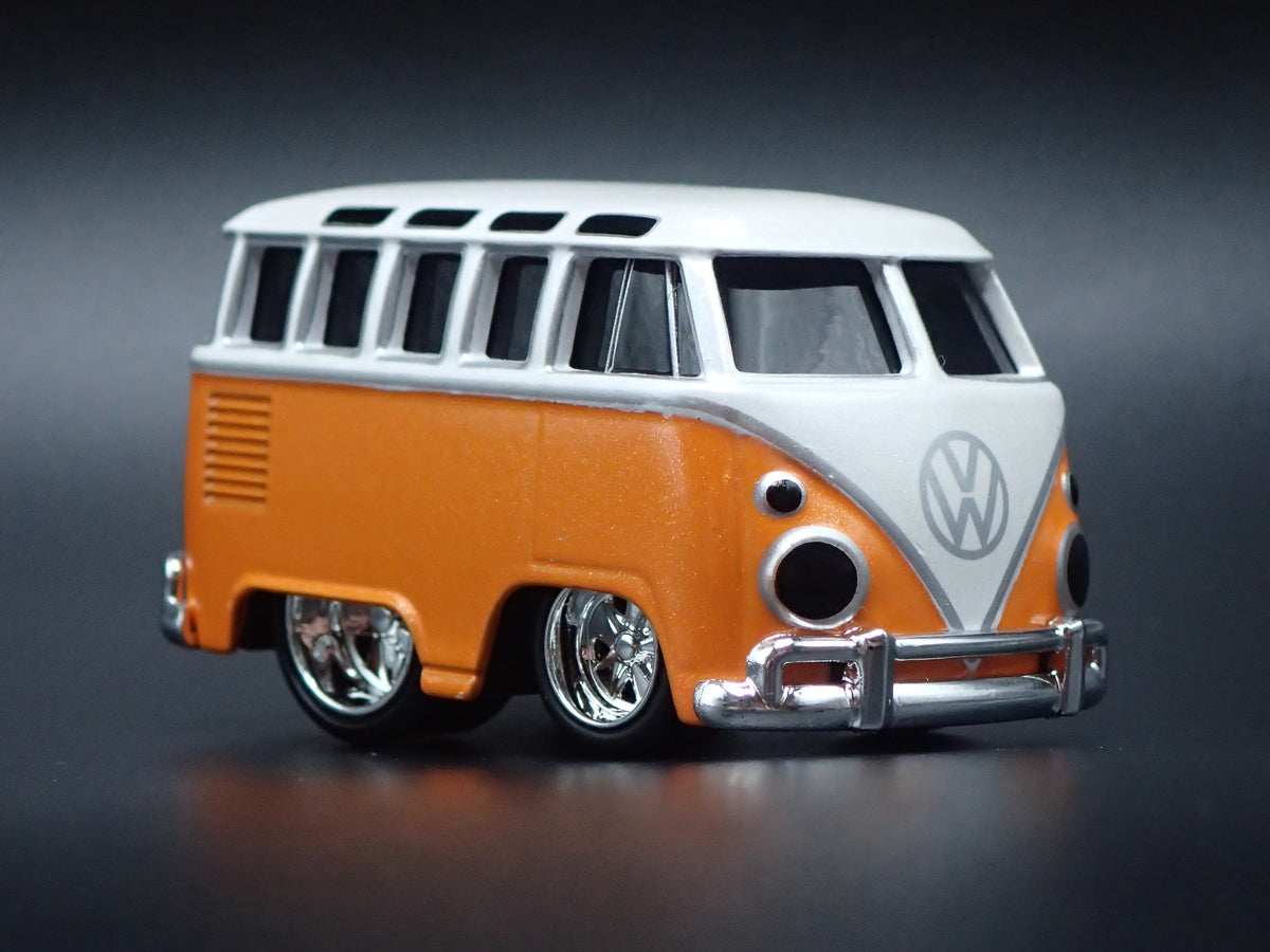VW TYPE 2 T1 BUS CAR TUNED ORANGE 1:64 SCALE DIORAMA DIECAST MODEL CAR