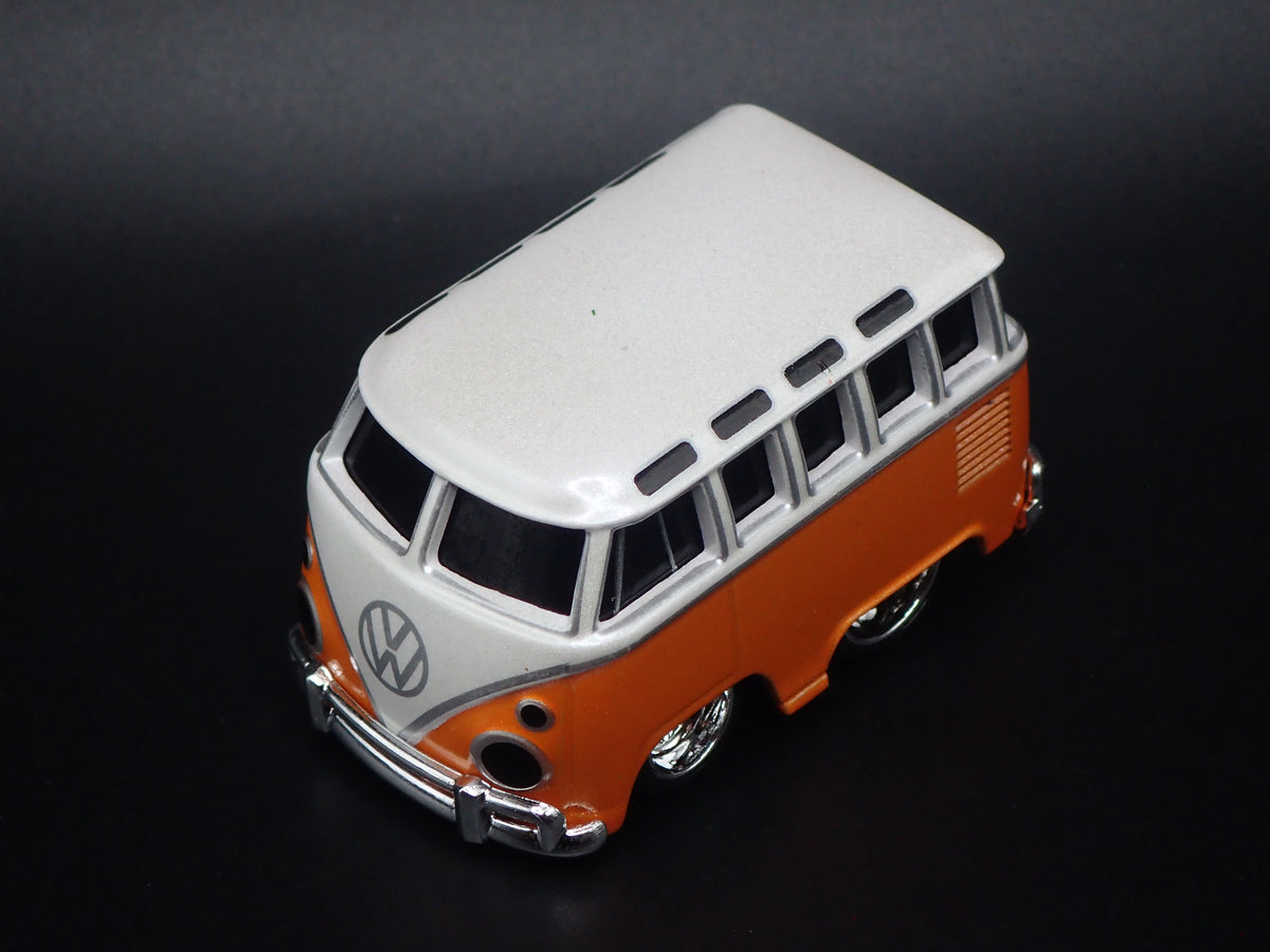 VW TYPE 2 T1 BUS CAR TUNED ORANGE 1:64 SCALE DIORAMA DIECAST MODEL CAR