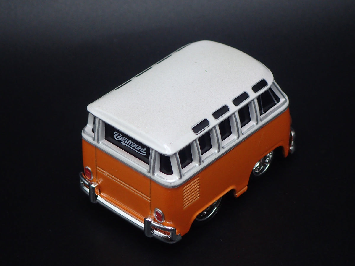 VW TYPE 2 T1 BUS CAR TUNED ORANGE 1:64 SCALE DIORAMA DIECAST MODEL CAR