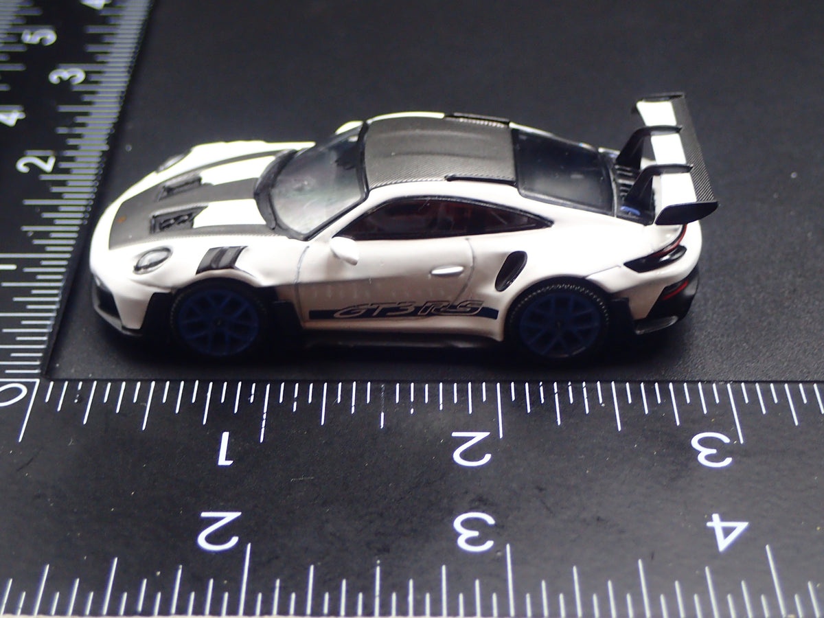 2018-2026 PORSCHE 911 GT3 RS 992 WHITE 1:64 SCALE DIORAMA DIECAST MODEL CAR