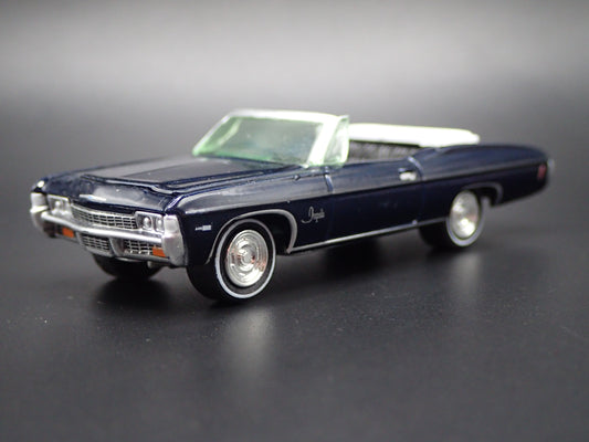 1968 68 CHEVY IMPALA CONVERTIBLE BLUE 1/64 SCALE DIORAMA DIECAST MODEL CAR-Burning Rubber Toy Company