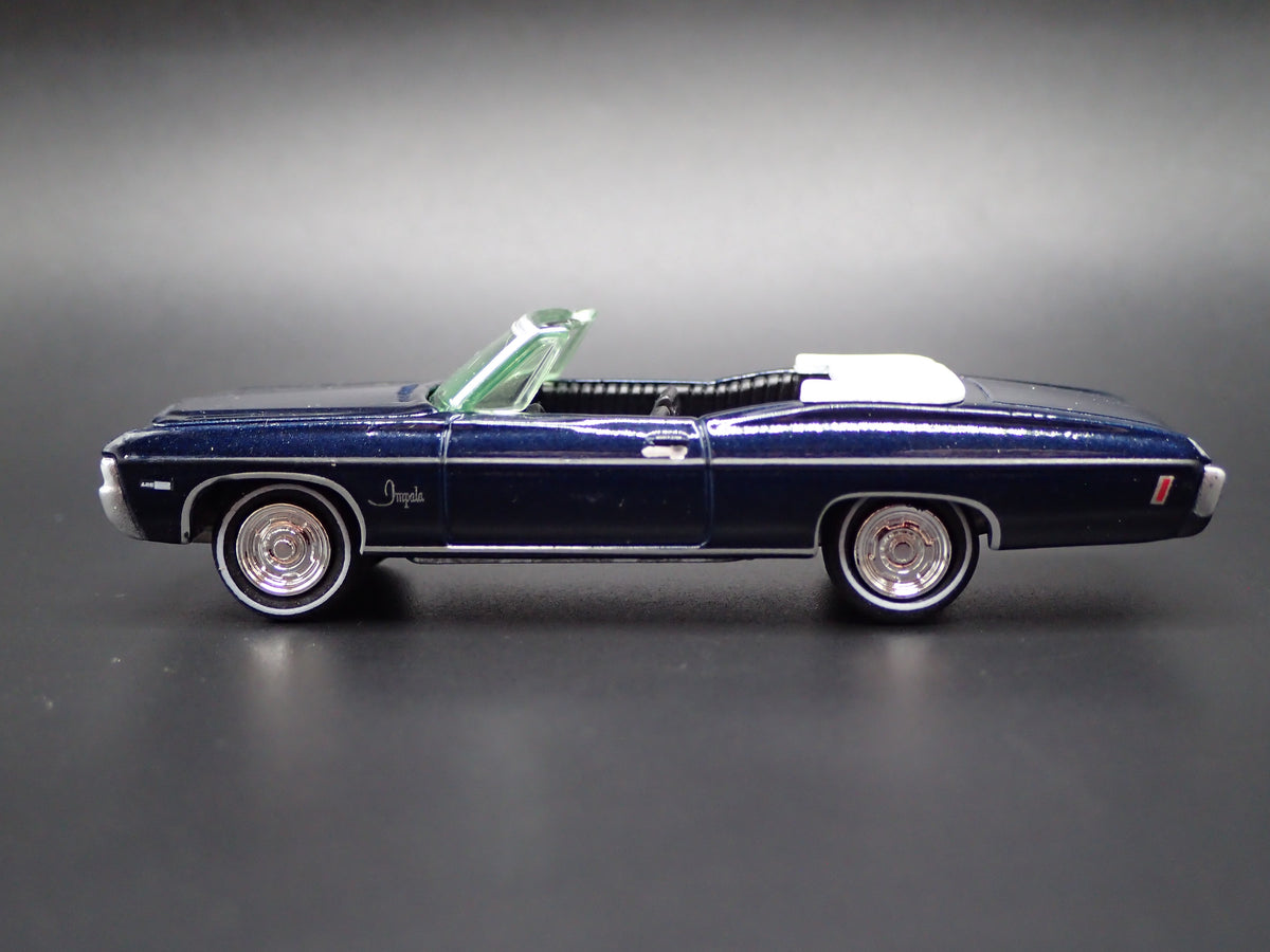 1968 68 CHEVY IMPALA CONVERTIBLE BLUE 1/64 SCALE DIORAMA DIECAST MODEL CAR